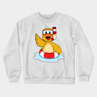 Duck Swimming Lifebuoy Crewneck Sweatshirt